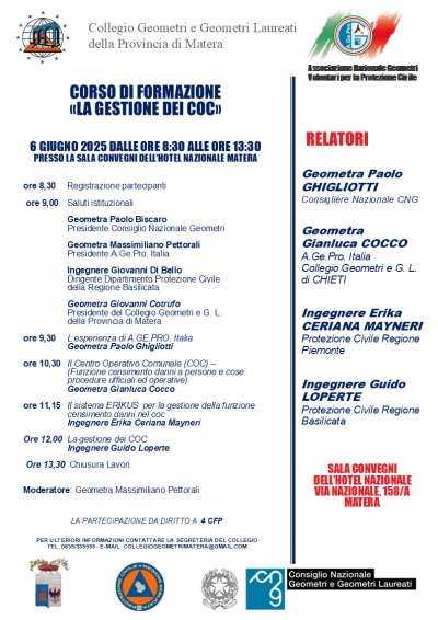 Corso aggiornamento Professionale: LA GESTIONE DEI COC